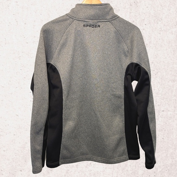 Spyder Gray and Black Performance Jacket with High Collar - Picture 2 of 3